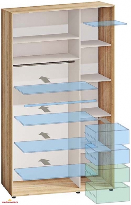 Шафа-купе 1,8м Модель-5 дводверна з дзеркалом 4