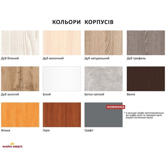 Кутова шафа-купе 1,3м ДСП з 4-х частин дводверна 3