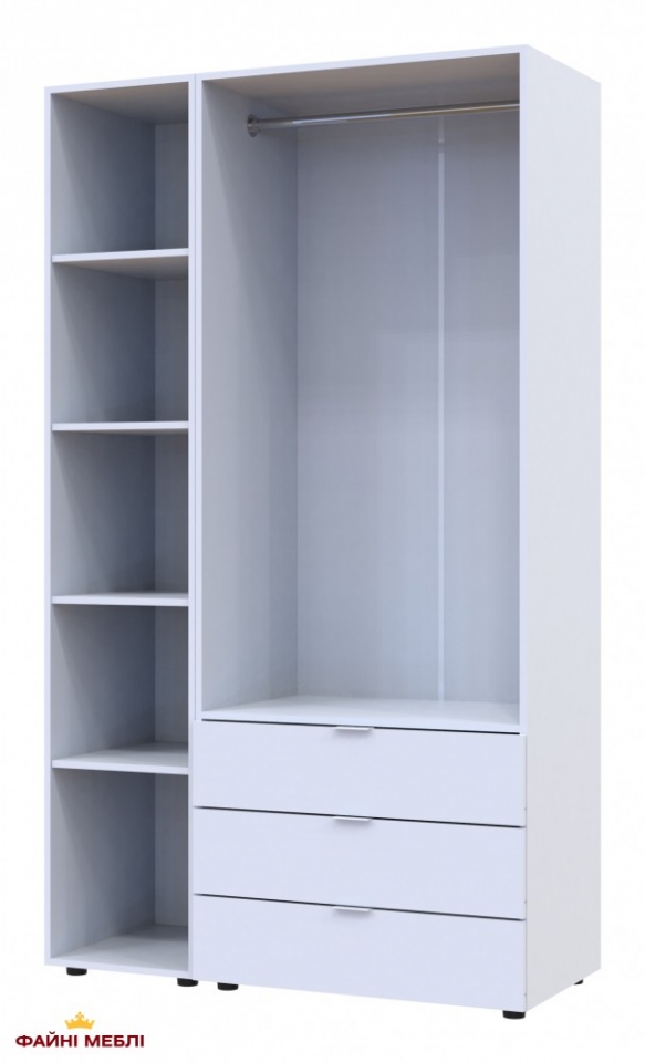 Шкаф для одежды Дорос Гелар белый 2-х дверный/Зеркало 116,5 см 2