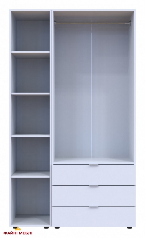 Шкаф для одежды Дорос Гелар белый 2-х дверный/Зеркало 116,5 см 0