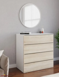 Комод белый/дуб сонома ТХ005