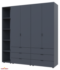 Шафа Дорос Гелар графіт з Етажеркою 4-х дверна 193,2 см