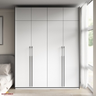 Шафа Морелі R-0020 Рамо 4 дверна білий зі штангою та полицями 197см