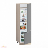 Шкаф П60.214.2Д В.6 под встроенный холодильник Хай-Тек глянец перламутр