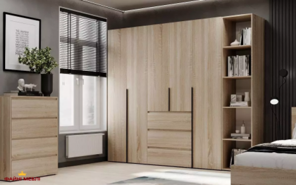 Шкаф распашной комбинированный четырёхдверный Art In Head №14 Light, ширина 240 см Шкаф распашной комбинированный четырёхдверный Art In Head №14 Light, ширина 240 см