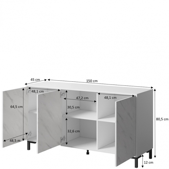Комод 150 3D Marmo 3