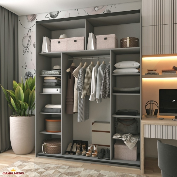 Шкаф-купе 200х240 G-Caiser графит/белый 0