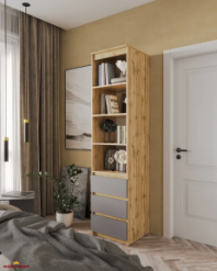 Шафа Морелі Т219 аппалачі/антрацит з полицями та шухлядами 50 см