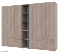 Шафа Дорос Гелар дуб сонома з Етажеркою 6 дверна 270,6 см