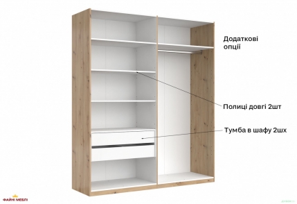 Шкаф 4дв с зеркалом Тедди 15