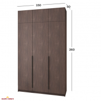 Шафа Mebelstar Оскар трьохдверна з антресоллю Дуб рістрето 150 см