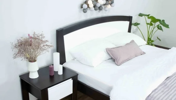 Ліжко двоспальне дерев'яне Дрімка Женева Бук 3