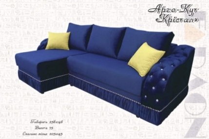 Угловой диван Кристал (+ 2 мелкие подушки)
