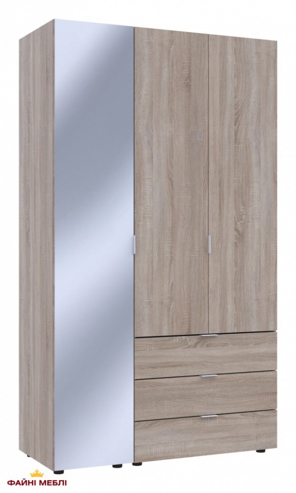 Шафа для одягу Дорос Гелар дуб сонома 2-х дверна/Дзеркало 116,5 см 3