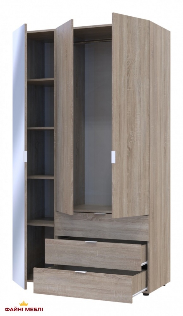 Шафа для одягу Дорос Гелар дуб сонома 2-х дверна/Дзеркало 116,5 см 5