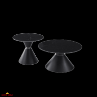 Журнальні столики (d80х42 + d60х51) Borg Shks black matt