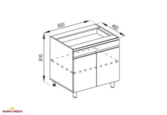 Тумба нижняя Н 60 ДШ LUX Милана