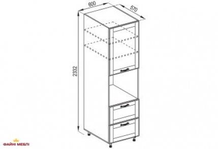 Пенал П 60 ДШ LUX (h-920) Доминика