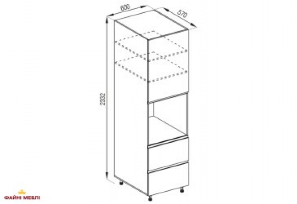 Пенал П 60 ДШ LUX (h-920) Тина