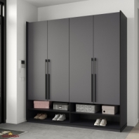 Шкаф Морели R-0007 Рамо 4 дверный антрацит с полками 197см
