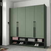 Шкаф Морели R-0007 Рамо 4 дверный зеленый дымчатый с полками 197см