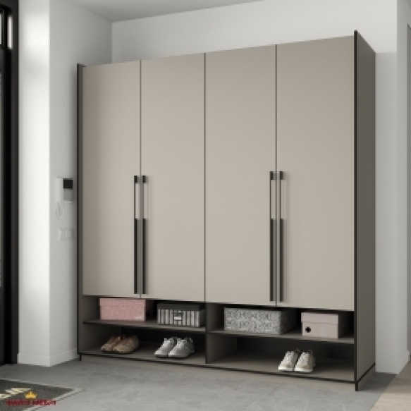 Шкаф Морели R-0008 Рамо 4 дверный кашемир со штангами 197см