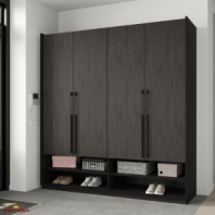 Шафа Морелі R-0008 Рамо 4 дверна венге зі штангами 197см