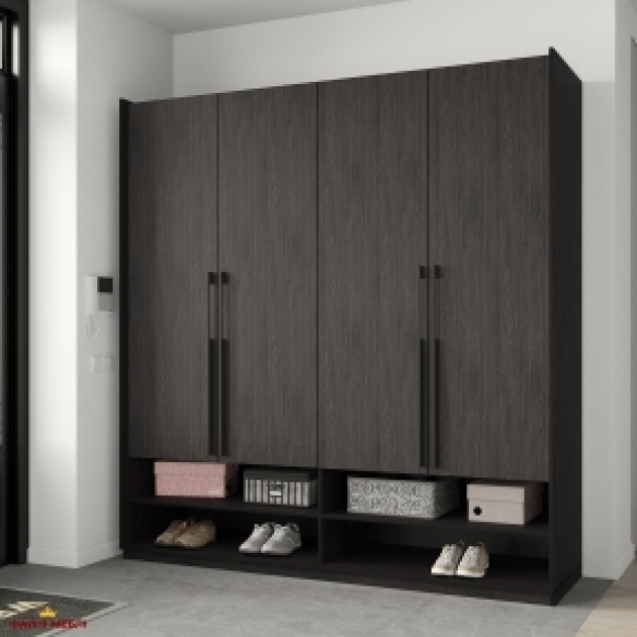 Шкаф Морели R-0008 Рамо 4 дверный венге со штангами 197см