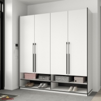 Шкаф Морели R-0008 Рамо 4 дверный белый со штангами 197см
