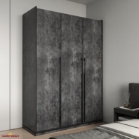 Шкаф Морели R-0015 Рамо 3 дверный бетон темный с полками 150 см