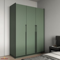 Шкаф с полками Морели 3 дверный зеленый дымчатый R-0015 Рамо 150 см