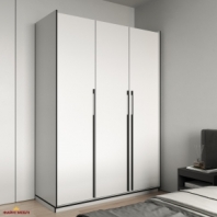 Шкаф Морели R-0016 Рамо 3 дверный белый со штангой и полками 150 см