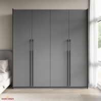 Шкаф Морели R-0020 Рамо 4 дверный антрацит со штангой и полками 197см