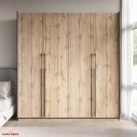 Шкаф Морели R-0020 Рамо 4 дверный дуб аппалачи со штангой и полками 197см