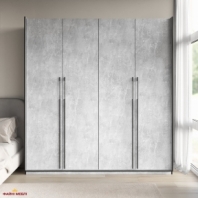 Шафа Морелі R-0020 Рамо 4 дверна бетон зі штангою та полицями 197 см