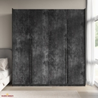 Шафа Морелі R-0020 Рамо 4 дверна бетон зі штангою та полицями темний 197см