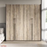 Шафа Морелі R-0020 Рамо 4 дверна дуб гранж зі штангою та полицями 197см