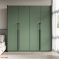 Шафа Морел R-0020 Рамо 4 дверна зелений зі штангою та полицями 197см