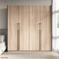 Шкаф Морели R-0020 Рамо 4 дверный сонома со штангой и полками 197см