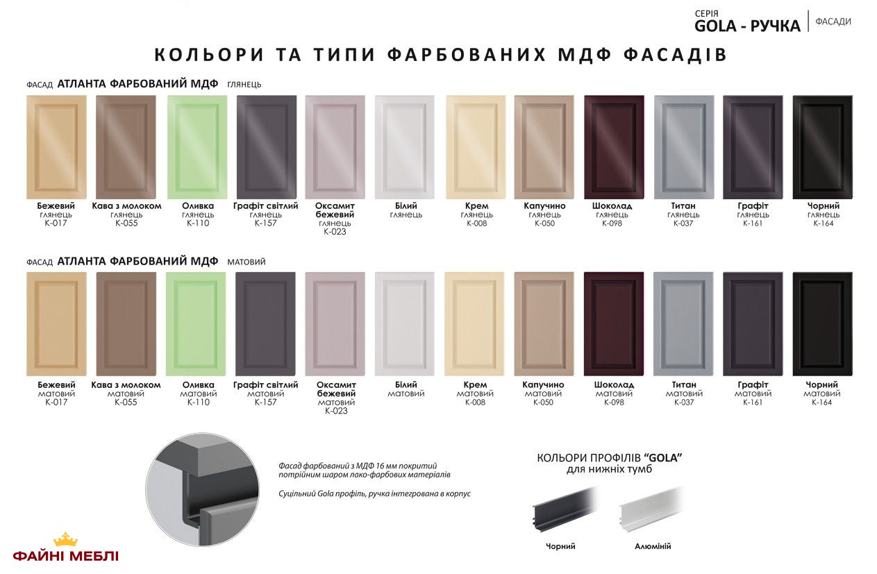 Модульная кухня Gola ручка Высокий Крашенный Глянец