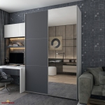 Шкаф-купе с зеркалом Дорос G-Caiser белый/графит 2 дверная 160 см 1