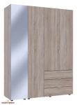 Шафа для одягу Дорос Гелар дуб сонома 3-х дверна/Дзеркало 155 см 3