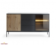 Комод Сенто / Sento KSZ154 з підсвіткою Чорний/дуб вотан Perfect Home Ш153хВ83хГ39 см. 7