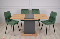 Стіл обідній Stoun / Стоун Інтарсіо Дуб крафт золотий/Антрацит Розкладний 100/135 см 1