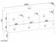 Комод Сенто / Sento K154 з підсвіткою Чорний/дуб вотан Perfect Home Ш153хВ83хГ39 см. 3