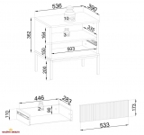 Тумба прикроватная с подсветкой Сенто/Sento S54 чёрный / дуб вотан Perfect Home Ш53хВ56хГ39 см. 1