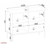 Комод Сенто / Sento K104 з підсвіткою Чорний/дуб вотан Perfect Home Ш103хВ83хГ39 см. 3