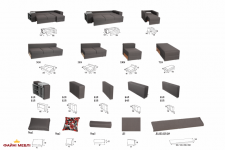 Модульний кутовий диван єврокнижка Лоренцо Меблі Стиль 1