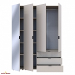 Шафа для одягу Дорос Гелар кашемір 3-х дверна/Дзеркало 155 см 3