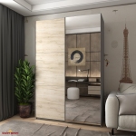 Шкаф-купе с зеркалом Дорос G-Caiser графит/дуб Крафт 2 дверный 160 см 1